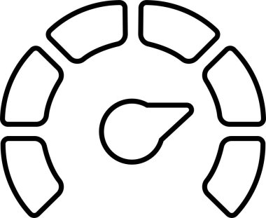 Hız göstergesi simgesi. Hız gösterge simgesi çizgisi. Uygulamalar için hız göstergesi düşük ve yüksek barometre, gösterge, puan artışı için geribildirim derecelendirme göstergesi performans konsepti Dashboard seviye vektörü