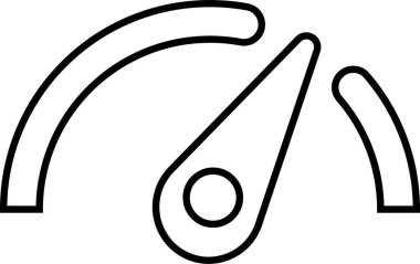 Hız göstergesi simgesi. Hız gösterge simgesi çizgisi. Uygulamalar için hız göstergesi düşük ve yüksek barometre, gösterge, puan artışı için geribildirim derecelendirme göstergesi performans konsepti Dashboard seviye vektörü