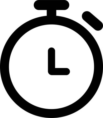 Saydam arkaplanda izole edilmiş ok dairesi Zaman simgesine sahip saat. Uygulamalar veya web alarmlı saat için vektör Geri sayım Durma İzleme işareti. Saatler, dakikalar ve saniyeler kavramı