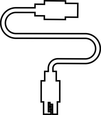 USB kablo simgesi devrede. Aerodinamik ağ bağlantıları Ethernet telefon soketi. Mobil kablo şarj cihazı. Şeffaf arkaplanda izole edilmiş uygulamalar veya web için elektronik donanım vektörü