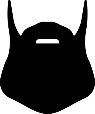 Beards Black silhouette icon in flat. Symbol of man beard Vector for apps or website beards for men face isolated on transparent background Hipster or retro gentleman with long curly beard