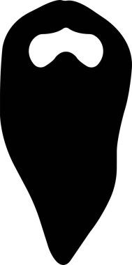 Beards Black silhouette icon in flat. Symbol of man beard Vector for apps or website beards for men face isolated on transparent background Hipster or retro gentleman with long curly beard