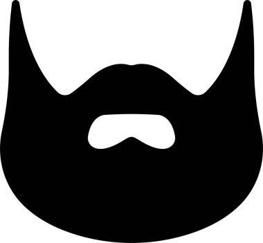 Beards Black silhouette icon in flat. Symbol of man beard Vector for apps or website beards for men face isolated on transparent background Hipster or retro gentleman with long curly beard