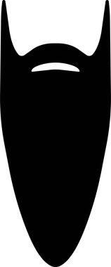 Beards Black silhouette icon in flat. Symbol of man beard Vector for apps or website beards for men face isolated on transparent background Hipster or retro gentleman with long curly beard
