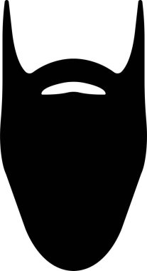 Beards Black silhouette icon in flat. Symbol of man beard Vector for apps or website beards for men face isolated on transparent background Hipster or retro gentleman with long curly beard