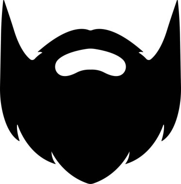 Beards Black silhouette icon in flat. Symbol of man beard Vector for apps or website beards for men face isolated on transparent background Hipster or retro gentleman with long curly beard