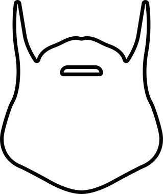 Beards Black silhouette icon in line. Symbol of man beard Vector for apps or website beards for men face isolated on transparent background Hipster or retro gentleman with long curly beard