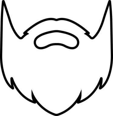 Beards Black silhouette icon in line. Symbol of man beard Vector for apps or website beards for men face isolated on transparent background Hipster or retro gentleman with long curly beard