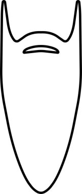 Beards Black silhouette icon in line. Symbol of man beard Vector for apps or website beards for men face isolated on transparent background Hipster or retro gentleman with long curly beard