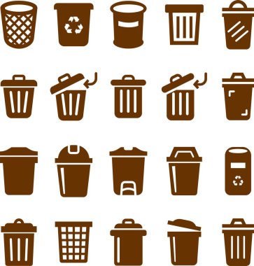 Trash bin Garbage icon in flat set. vector for apps or web trash dustbin sign icon isolated on transparent background elements Waste Disposal, Waste Management, Landfill, Can, Dumping, Dumpster