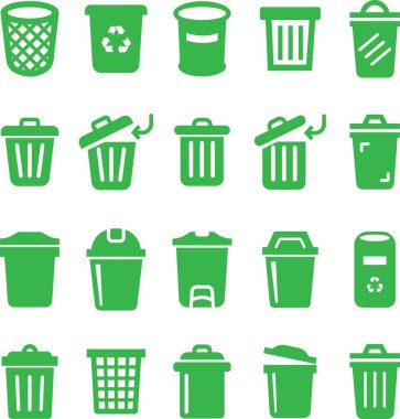 Trash bin Garbage icon in flat set. vector for apps or web trash dustbin sign icon isolated on transparent background elements Waste Disposal, Waste Management, Landfill, Can, Dumping, Dumpster