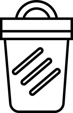 Trash bin Garbage icon in line. vector for apps or web trash dustbin sign icon isolated on transparent background elements Waste Disposal, Waste Management, Landfill, Can, Dumping, Dumpster