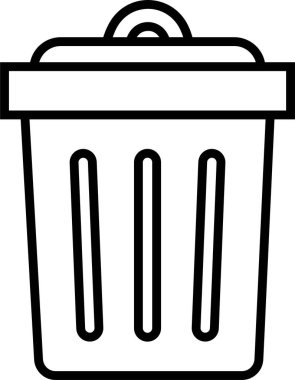 Trash bin Garbage icon in line. vector for apps or web trash dustbin sign icon isolated on transparent background elements Waste Disposal, Waste Management, Landfill, Can, Dumping, Dumpster