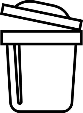 Trash bin Garbage icon in line. vector for apps or web trash dustbin sign icon isolated on transparent background elements Waste Disposal, Waste Management, Landfill, Can, Dumping, Dumpster