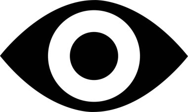 Eye icon in flat. Eyesight symbol vector for apps or website. Retina, cornea scan eye icons. Simple eyes silhouette see view vision sight look sign isolated on transparent background