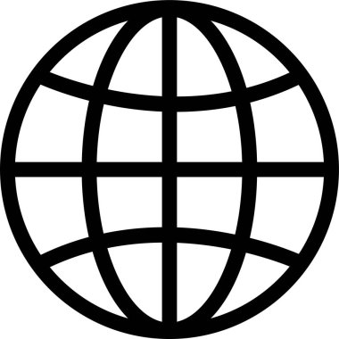 World globe in line icon. Vector for apps or website Earth global country map planet Travel internet globe sign symbol isolated on transparent background international communication service