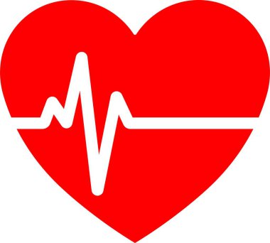Heart icon in flat. vector signs for apps or web. Valentine's Day, medicine, Love, passion, Romantic concept design symbol health care heartbeat cardiogram isolated on transparent background