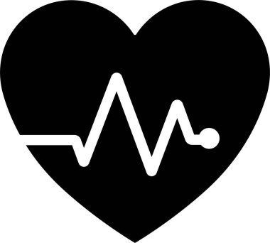 Heart icon in flat. vector signs for apps or web. Valentine's Day, medicine, Love, passion, Romantic concept design symbol health care heartbeat cardiogram isolated on transparent background