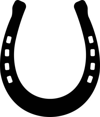 Horseshoe silhouette isolated on transparent background. Vintage Horseshoe icon in flat horseshoe and symbol of luck Hand drawn lucky horseshoe Tattoo design Vector for apps or website