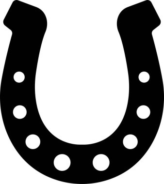 Horseshoe silhouette isolated on transparent background. Vintage Horseshoe icon in flat horseshoe and symbol of luck Hand drawn lucky horseshoe Tattoo design Vector for apps or website