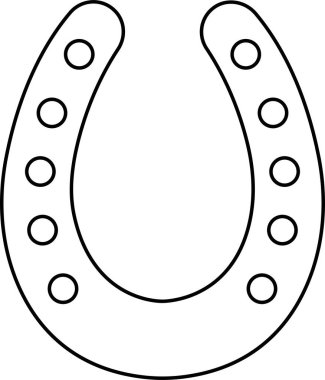 Horseshoe silhouette isolated on transparent background. Vintage Horseshoe icon in line horseshoe and symbol of luck Hand drawn lucky horseshoe Tattoo design Vector for apps or website