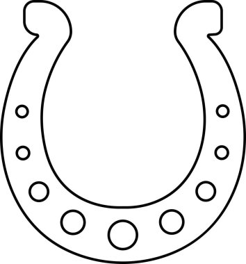 Horseshoe silhouette isolated on transparent background. Vintage Horseshoe icon in line horseshoe and symbol of luck Hand drawn lucky horseshoe Tattoo design Vector for apps or website