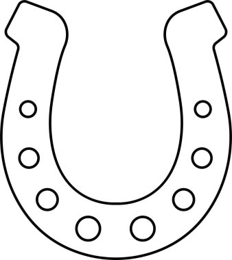 Horseshoe silhouette isolated on transparent background. Vintage Horseshoe icon in line horseshoe and symbol of luck Hand drawn lucky horseshoe Tattoo design Vector for apps or website