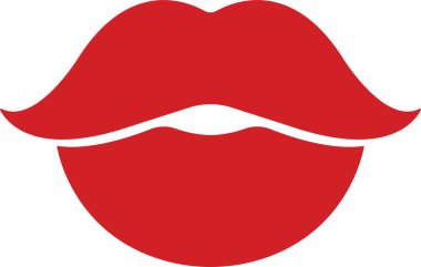 Mouth lips icon in flat vector for apps or website woman girl lips shape design kissing Beauty concept. Trendy style isolated on transparent background Concept of sexy and beautiful lips