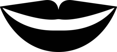 Mouth lips icon in flat vector for apps or website woman girl lips shape design kissing Beauty concept. Trendy style isolated on transparent background Concept of sexy and beautiful lips