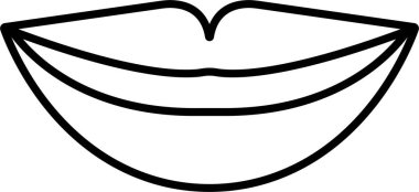 Mouth lips icon in line vector for apps or website woman girl lips shape design kissing Beauty concept. Trendy style isolated on transparent background Concept of sexy and beautiful lips