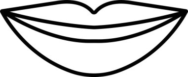 Mouth lips icon in line vector for apps or website woman girl lips shape design kissing Beauty concept. Trendy style isolated on transparent background Concept of sexy and beautiful lips