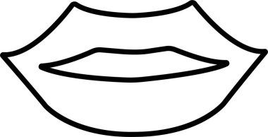 Mouth lips icon in line vector for apps or website woman girl lips shape design kissing Beauty concept. Trendy style isolated on transparent background Concept of sexy and beautiful lips