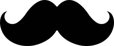 Mustache Black silhouette icon in flat. Symbol of Father day man mustaches Vector for apps or website Moustache for men face whisker tendril isolated on transparent background.