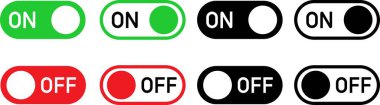 Power On Off Button icon in flat line set. vector for apps or web Energy switch Power turn on, off symbol, shutdown Press start sign isolated on transparent background circle symbol Electric power