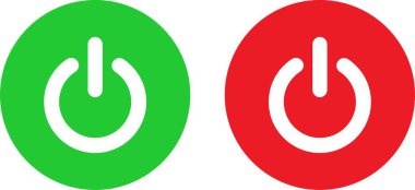 Power On Off Button icon in flat set. vector for apps or web Energy switch Power turn on, off symbol, shutdown Press start sign isolated on transparent background circle symbol Electric power