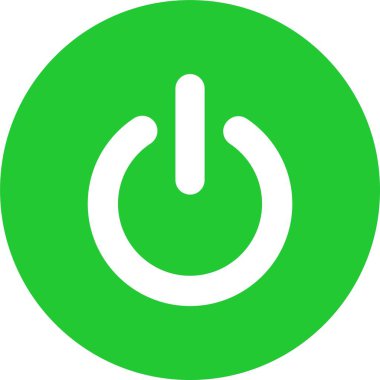 Power On Button icon in flat. vector for apps or web Energy switch Power turn on symbol Press start sign isolated on transparent background circle symbol Electric power