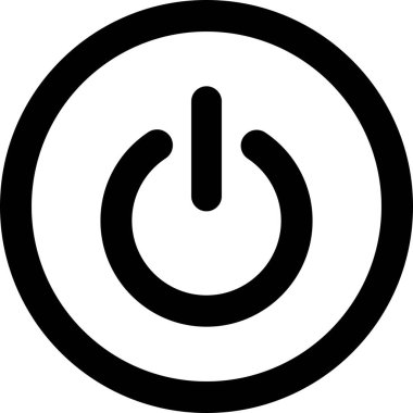 Power On Off Button icon in flat line. vector for apps or web Energy switch Power turn on, off symbol, shutdown Press start sign isolated on transparent background circle symbol Electric power