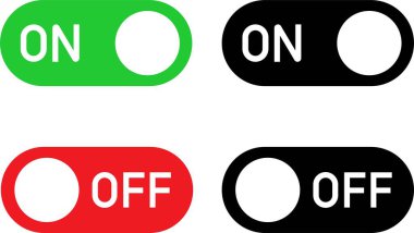 Power On Off Button icon in flat set. vector for apps or web Energy switch Power turn on, off symbol, shutdown Press start sign isolated on transparent background circle symbol Electric power
