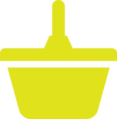 Shopping cart basket icon in flat yellow. Containing shopping, order, buy, purchase, bought, sale, sell, store, market for e-commerce. Vector for apps or website isolated on transparent background