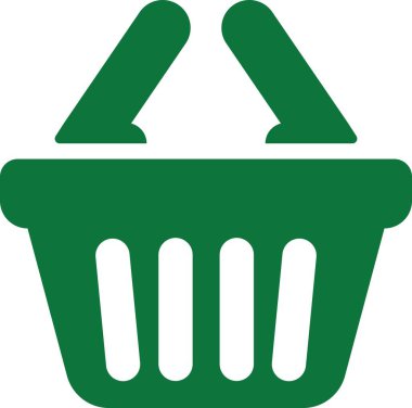 Shopping cart basket icon in flat green. Containing shopping, order, buy, purchase, bought, sale, sell, store, market for e-commerce. Vector for apps or website isolated on transparent background