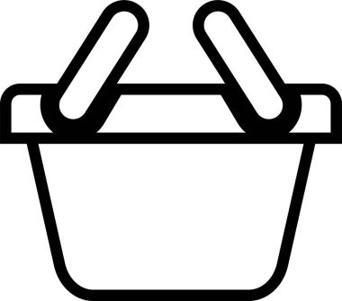 Shopping cart basket icon in line. Containing shopping, order, buy, purchase, bought, sale, sell, store, market for e-commerce. Vector for apps or website isolated on transparent background