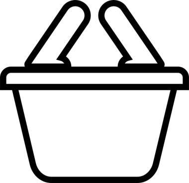Shopping cart basket icon in line. Containing shopping, order, buy, purchase, bought, sale, sell, store, market for e-commerce. Vector for apps or website isolated on transparent background