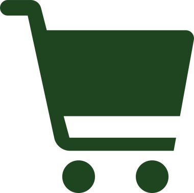 Shopping cart trolley icon in flat green. Containing shopping, order, buy, purchase, bought, sale, sell, store, market for e-commerce. Vector for apps or website isolated on transparent background