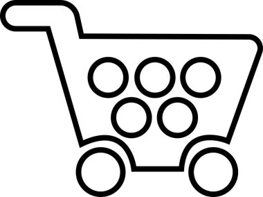 Shopping cart trolley icon in line. Containing shopping, order, buy, purchase, bought, sale, sell, store, market for e-commerce. Vector for apps or website isolated on transparent background