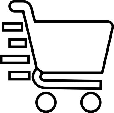 Shopping cart trolley icon in line. Containing shopping, order, buy, purchase, bought, sale, sell, store, market for e-commerce. Vector for apps or website isolated on transparent background