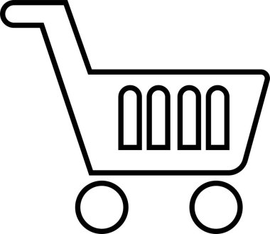 Shopping cart trolley icon in line. Containing shopping, order, buy, purchase, bought, sale, sell, store, market for e-commerce. Vector for apps or website isolated on transparent background