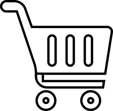 Shopping cart trolley icon in line. Containing shopping, order, buy, purchase, bought, sale, sell, store, market for e-commerce. Vector for apps or website isolated on transparent background