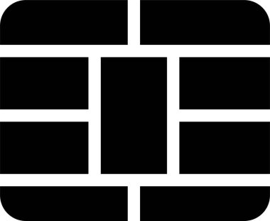 Sim EMV chip icon in flat vector for apps or website terminals Square computer microchips cards Contactless payment at terminals and ATM credit debit cards isolated on transparent background