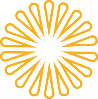 Sunburst, Starburst icon in line. vector for apps or web Retro wavy edge circle stickers, price promo tags, Empty vintage star burst callouts or sunburst Isolated on transparent background