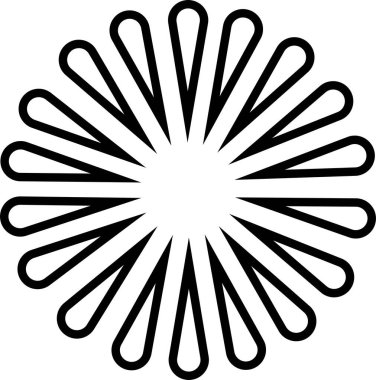 Sunburst, Starburst icon in line. vector for apps or web Retro wavy edge circle stickers, price promo tags, Empty vintage star burst callouts or sunburst Isolated on transparent background